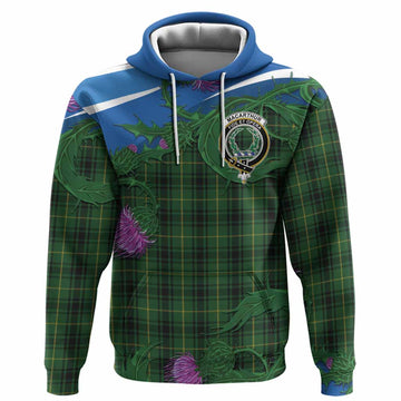 MacArthur (McArthur) Tartan Family Crest Hoodie Thistle in Minimalism
