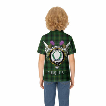 MacArthur (McArthur) Tartan Family Crest Kid Polo Shirt Scottish Burns Night Thistle Floral