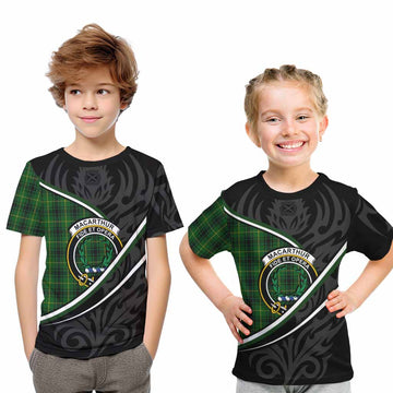MacArthur (McArthur) Tartan Family Crest Kid T-shirt Celtic Scottish Thistle Floral