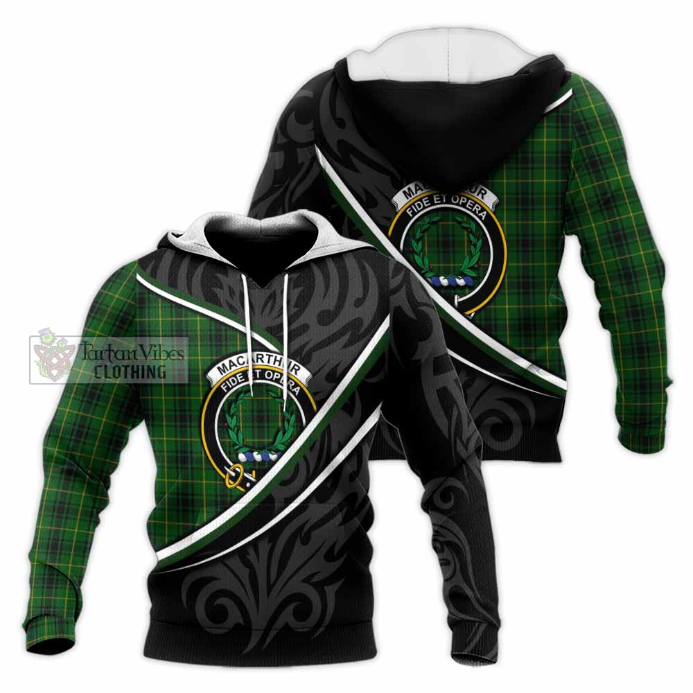 MacArthur (McArthur) Tartan Family Crest Knitted Hoodie Celtic Scottish Thistle Floral - Tartan Vibes Clothing
