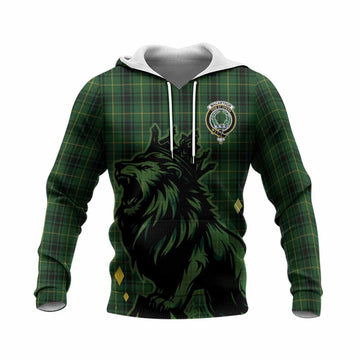 MacArthur (McArthur) Tartan Family Crest Knitted Hoodie Crowned Lion Roaring