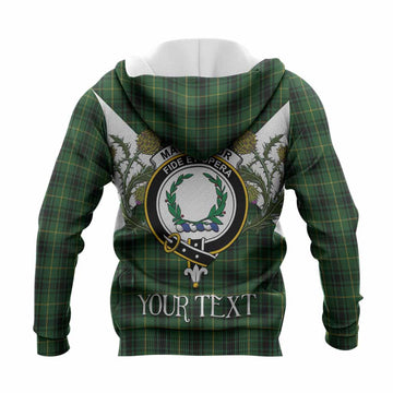 MacArthur (McArthur) Tartan Family Crest Knitted Hoodie Scottish Burns Night Thistle Floral