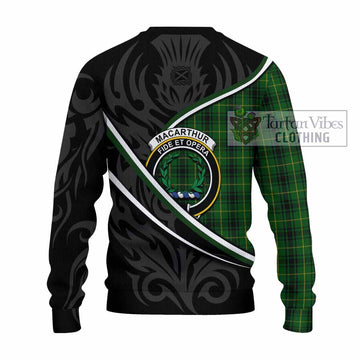 MacArthur (McArthur) Tartan Family Crest Knitted Sweater Celtic Scottish Thistle Floral - Tartan Vibes Clothing