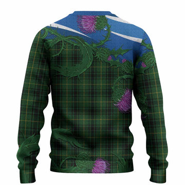 MacArthur (McArthur) Tartan Family Crest Knitted Sweater Thistle in Minimalism