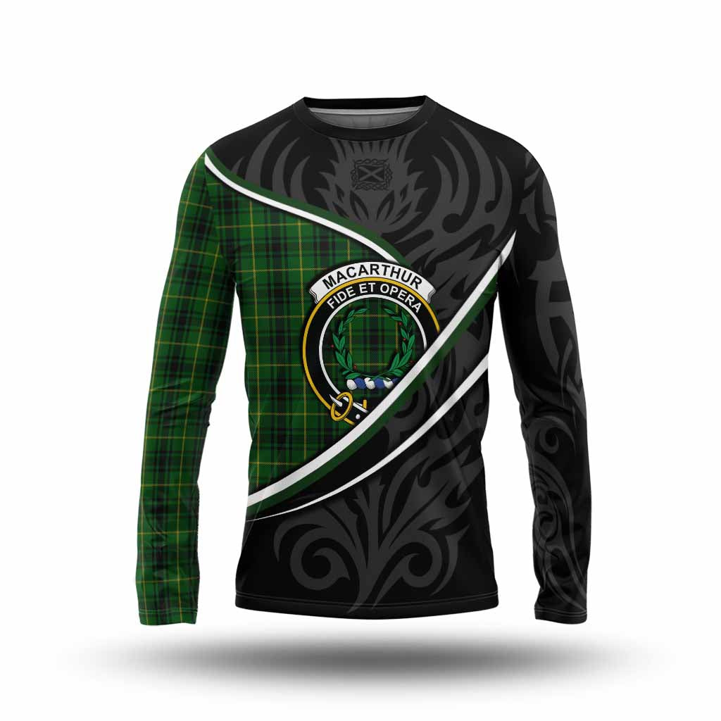MacArthur (McArthur) Tartan Family Crest Long Sleeve T-Shirt Celtic Scottish Thistle Floral - Tartan Vibes Clothing