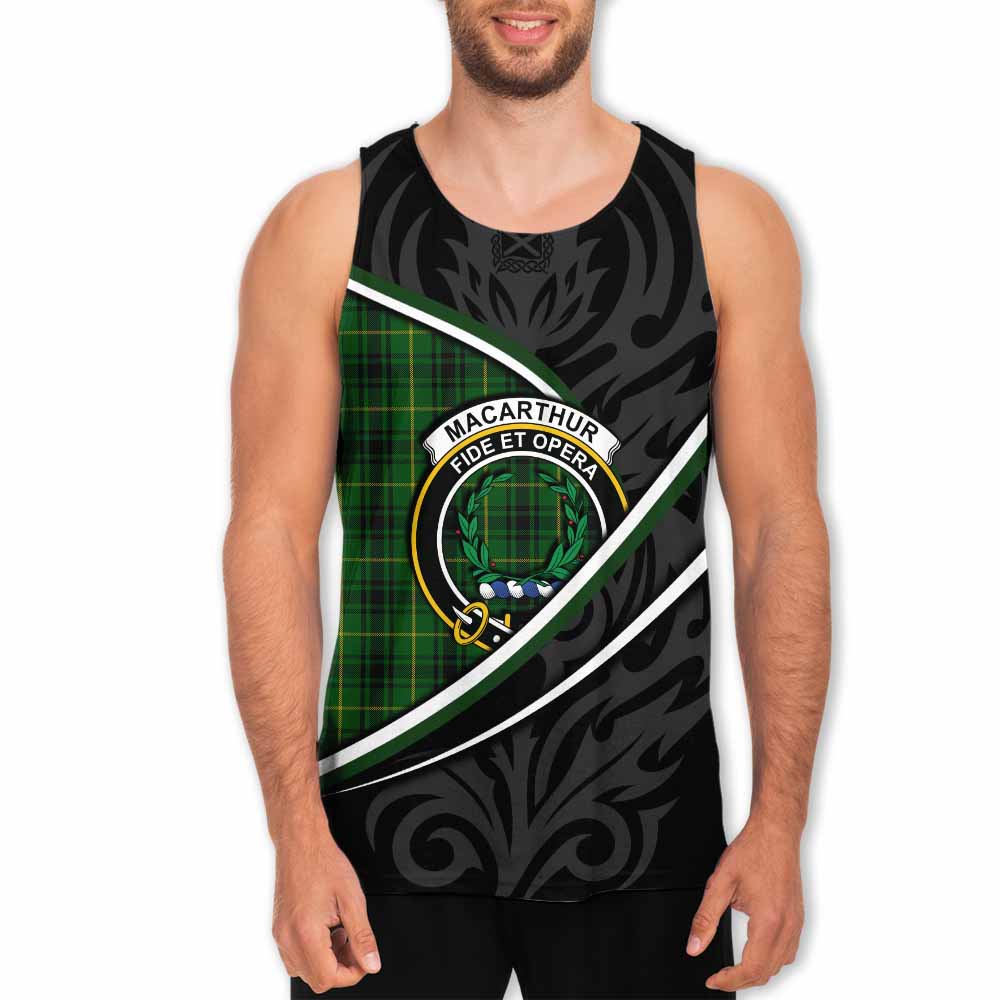 MacArthur (McArthur) Tartan Family Crest Men Tank Top Celtic Scottish Thistle Floral - Tartan Vibes Clothing