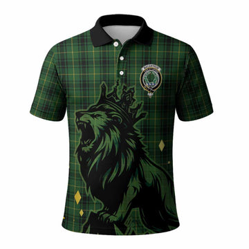 MacArthur (McArthur) Tartan Family Crest Polo Shirt Crowned Lion Roaring