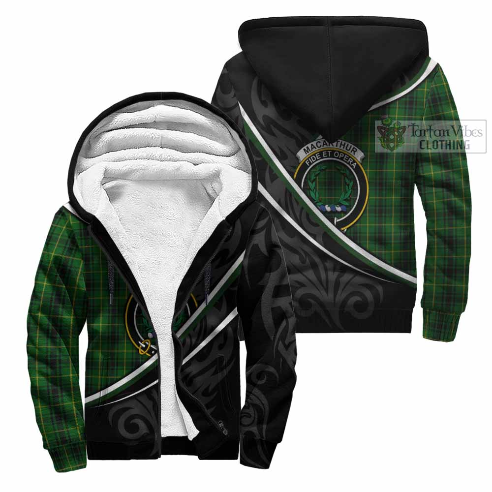 MacArthur (McArthur) Tartan Family Crest Sherpa Hoodie Celtic Scottish Thistle Floral - Tartan Vibes Clothing