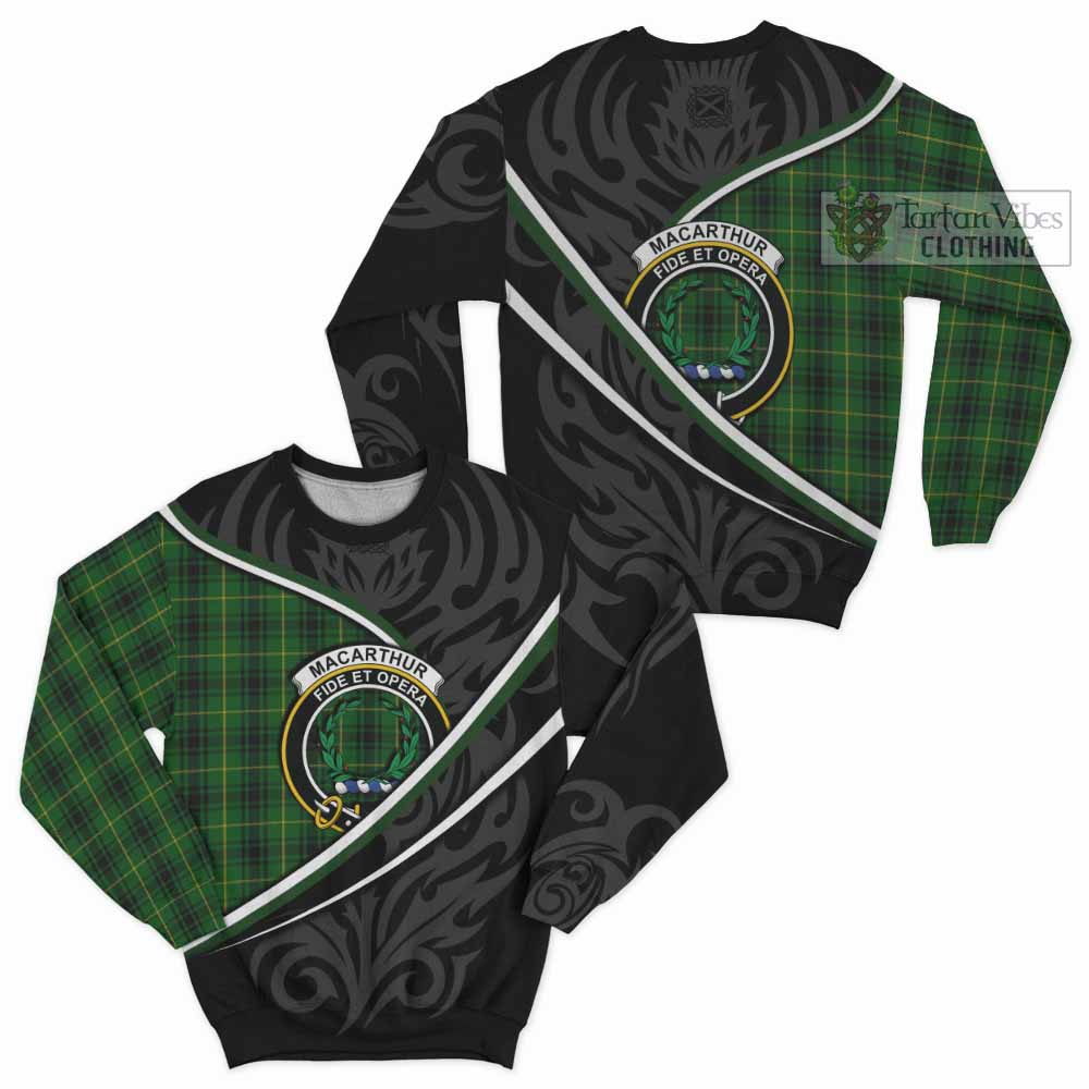 MacArthur (McArthur) Tartan Family Crest Sweatshirt Celtic Scottish Thistle Floral - Tartan Vibes Clothing