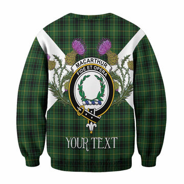MacArthur (McArthur) Tartan Family Crest Sweatshirt Scottish Burns Night Thistle Floral
