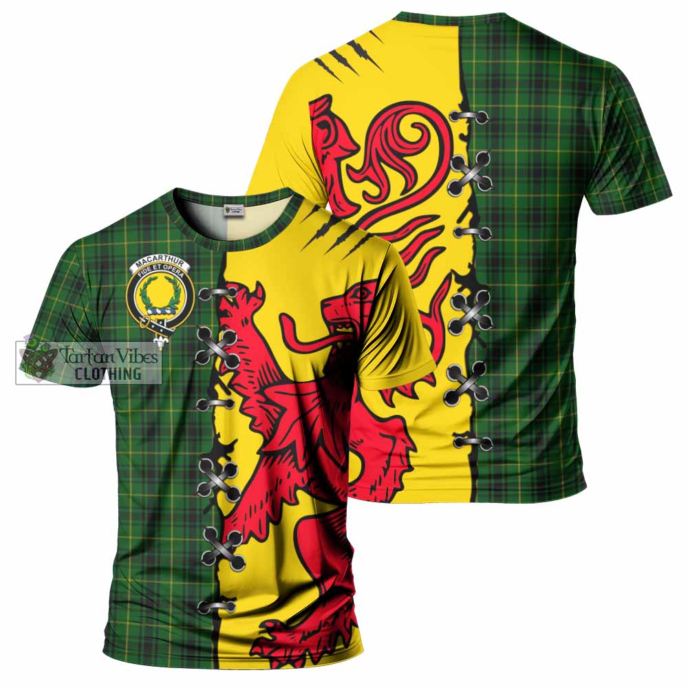 MacArthur (McArthur) Tartan Family Crest T-shirt Lion Rampant Honor - Tartan Vibes Clothing