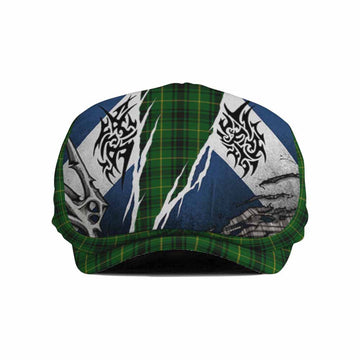 MacArthur (McArthur) Tartan Flat Cap, Jeff Cap Scotland Flag Ripped Tribal Design