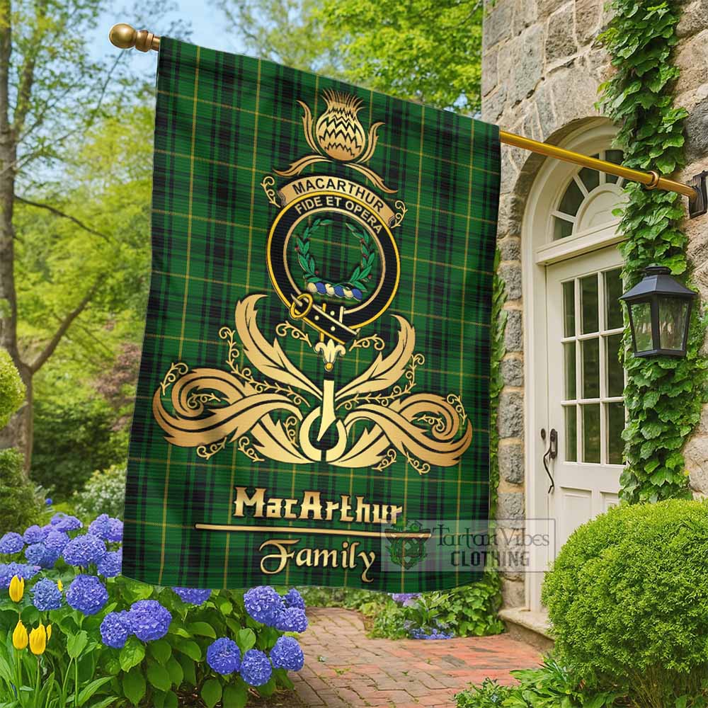 MacArthur (McArthur) Tartan Garden Flag with Highland Thistle Cherish Family Crest Style - Tartan Vibes Clothing