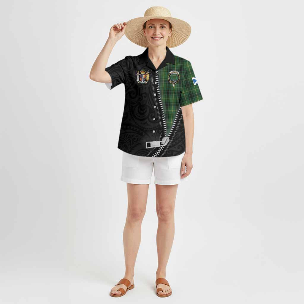 MacArthur (McArthur) Tartan Hawaiian Shirt New Zealand Pattern Unique Zipper Stylized