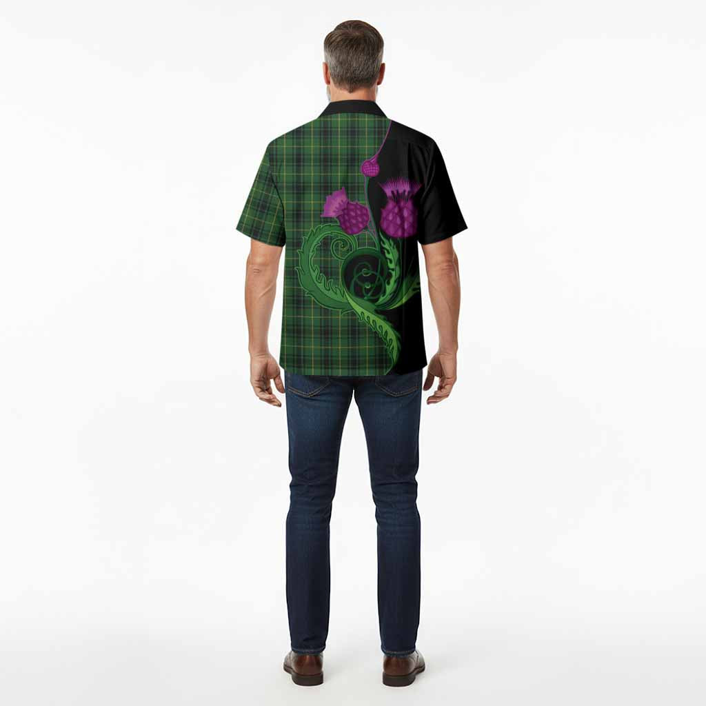 MacArthur (McArthur) Tartan Hawaiian Shirt Traditional Scottish Thistle