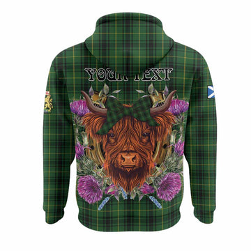MacArthur (McArthur) Tartan Hoodie Scottish Thistle Heilan Coo