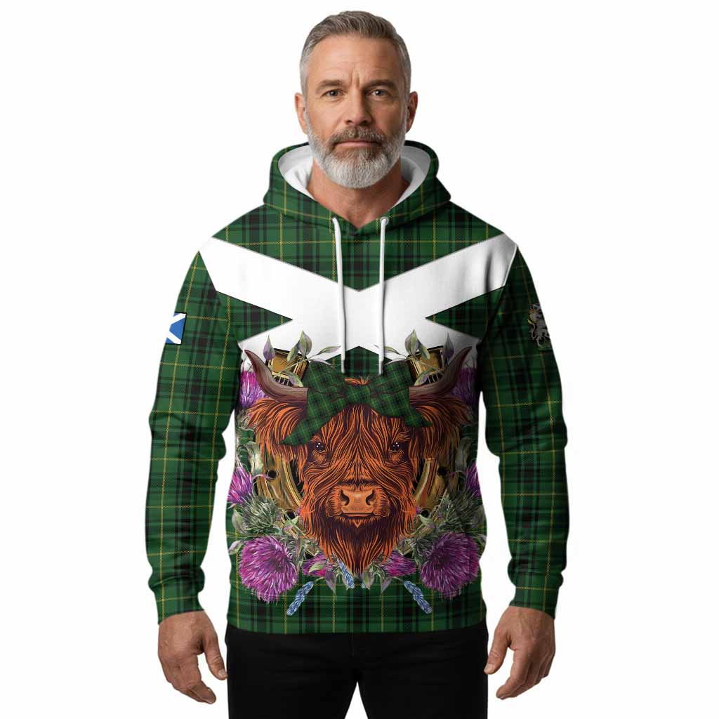MacArthur (McArthur) Tartan Hoodie Scottish Thistle Heilan Coo
