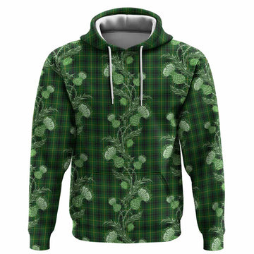MacArthur (McArthur) Tartan Hoodie Seamless Scottish Thistle Flowers