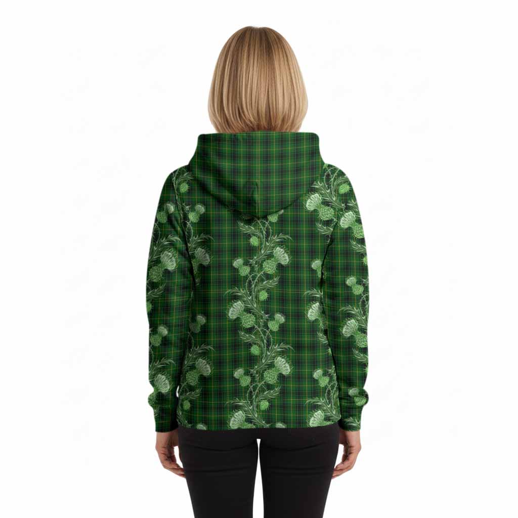 MacArthur (McArthur) Tartan Hoodie Seamless Scottish Thistle Flowers