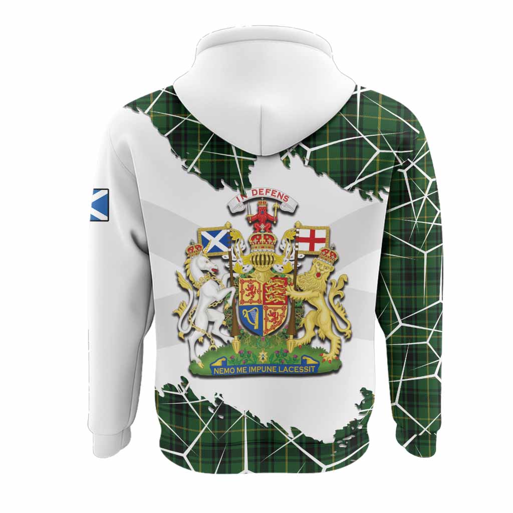 MacArthur (McArthur) Tartan Hoodie with Family Crest and Lion Rampant Grunge Style