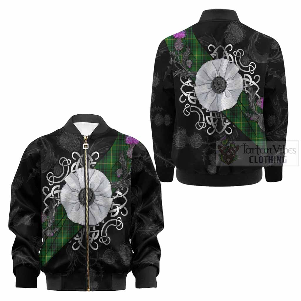 MacArthur (McArthur) Tartan Kid Bomber Jacket Jacobite White Rose - Tartan Vibes Clothing
