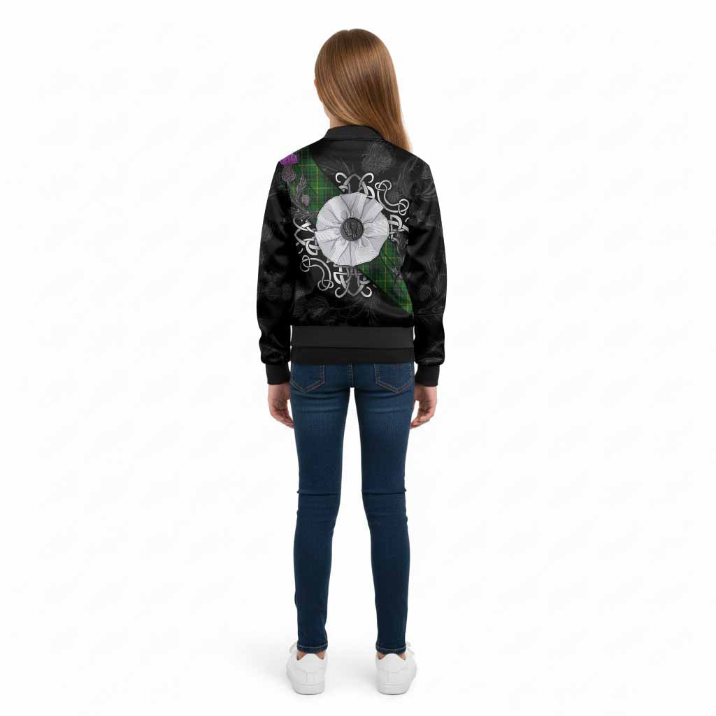 MacArthur (McArthur) Tartan Kid Bomber Jacket Jacobite White Rose - Tartan Vibes Clothing