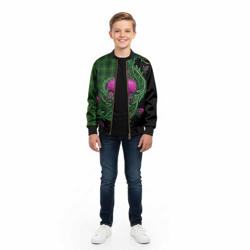 MacArthur (McArthur) Tartan Kid Bomber Jacket Resilient Scottish Thistle - Tartan Vibes Clothing