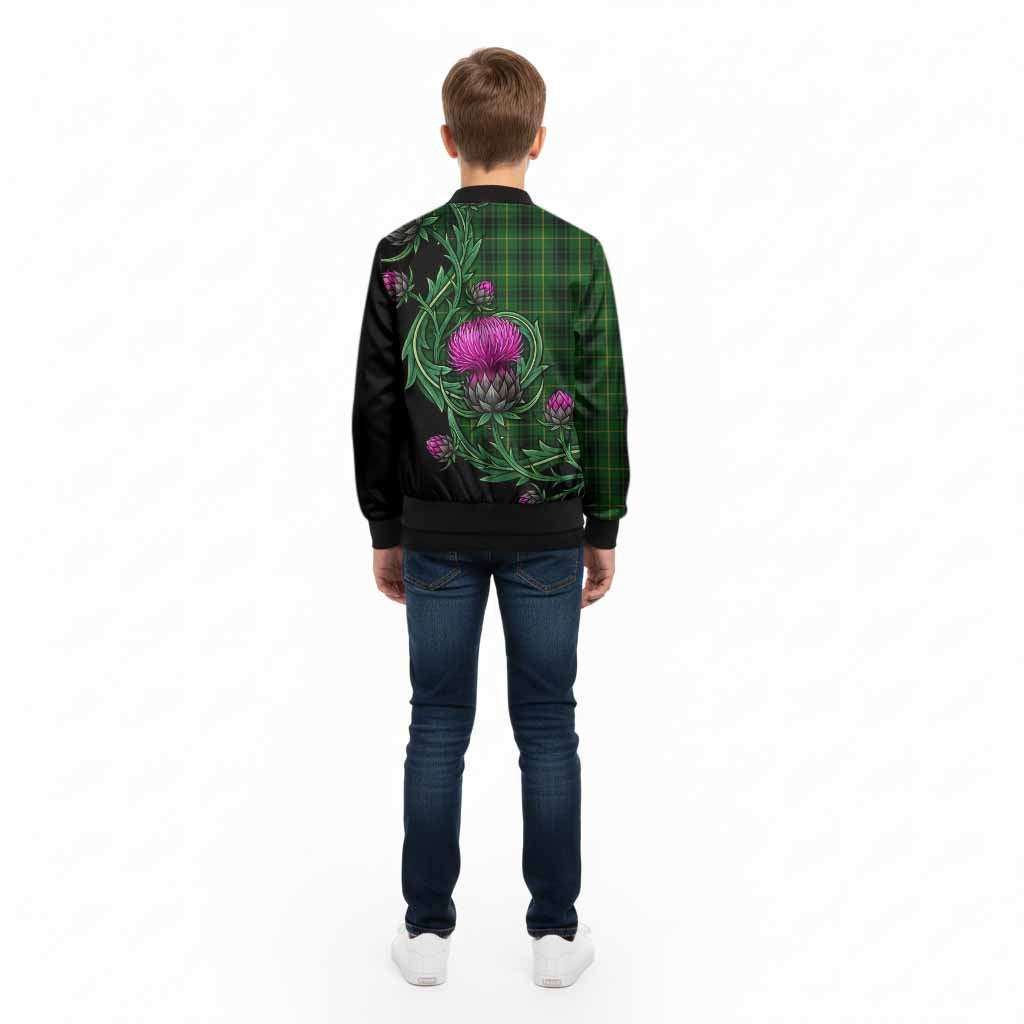 MacArthur (McArthur) Tartan Kid Bomber Jacket Resilient Scottish Thistle - Tartan Vibes Clothing