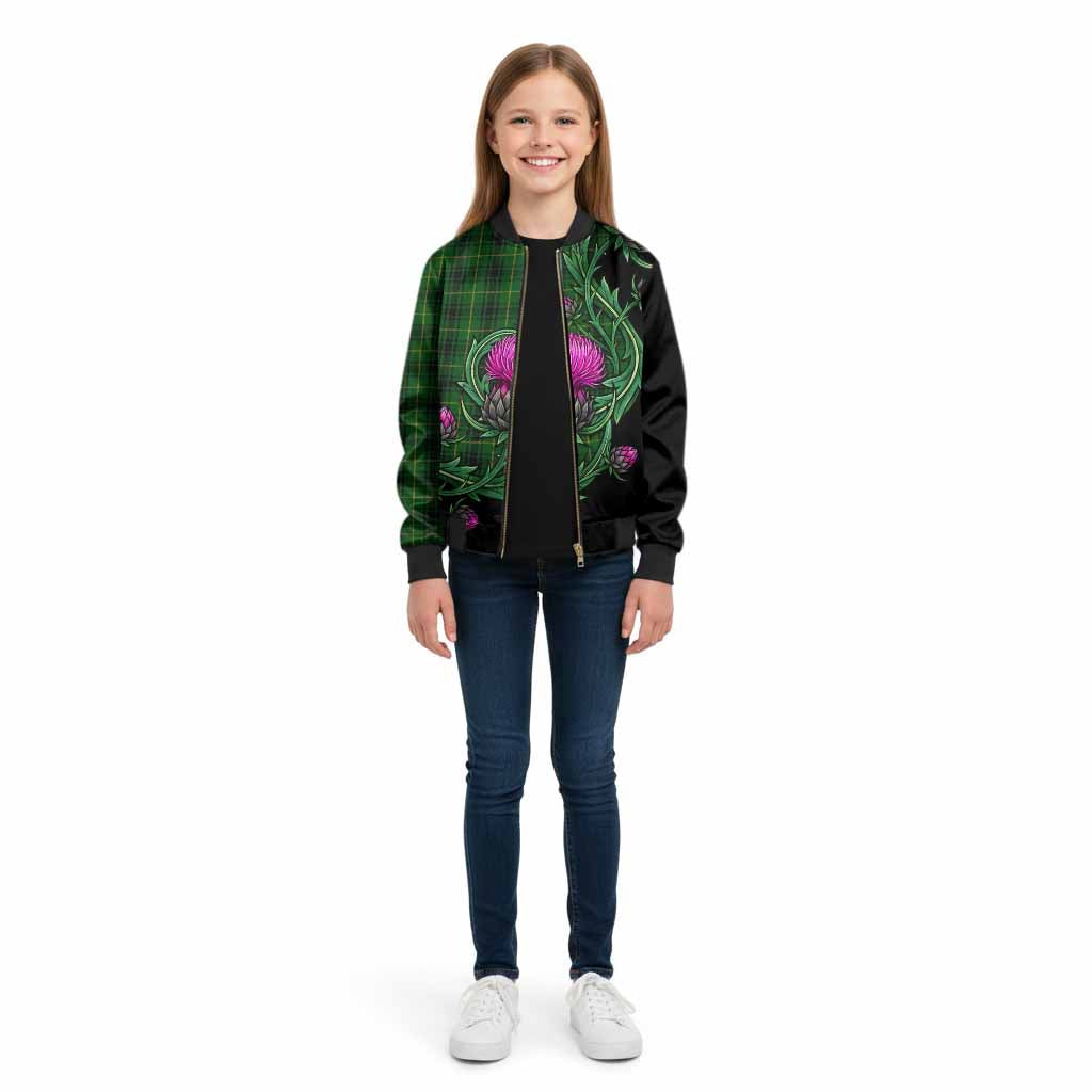 MacArthur (McArthur) Tartan Kid Bomber Jacket Resilient Scottish Thistle - Tartan Vibes Clothing