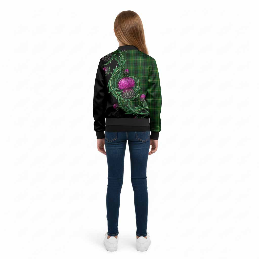 MacArthur (McArthur) Tartan Kid Bomber Jacket Resilient Scottish Thistle - Tartan Vibes Clothing