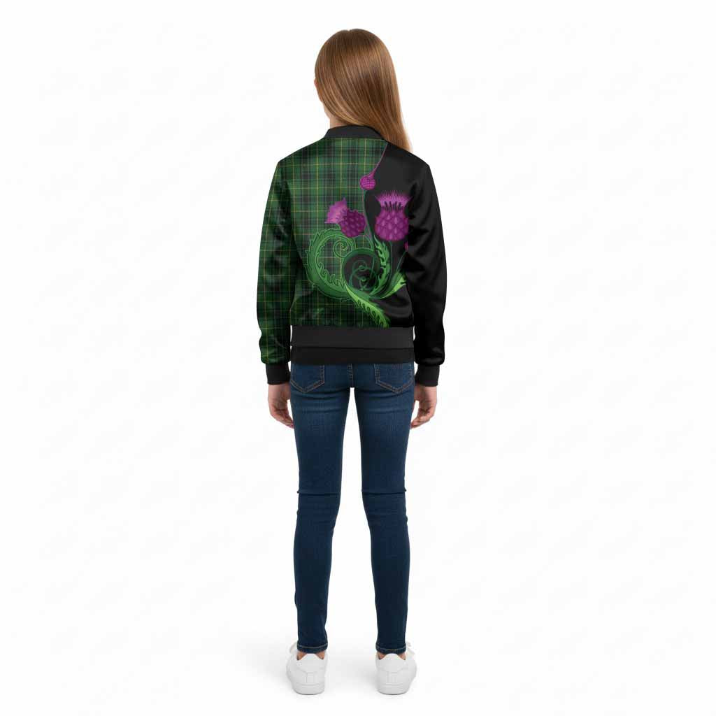 MacArthur (McArthur) Tartan Kid Bomber Jacket Traditional Scottish Thistle