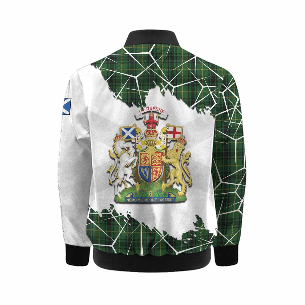 MacArthur (McArthur) Tartan Kid Bomber Jacket with Family Crest and Lion Rampant Grunge Style