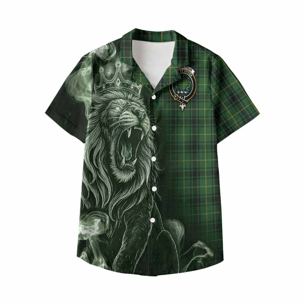 MacArthur (McArthur) Tartan Kid Hawaiian Shirt Roaring Lion Heritage