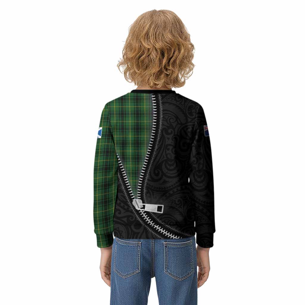 MacArthur (McArthur) Tartan Kid Knitted Sweatshirt New Zealand Pattern Unique Zipper Stylized