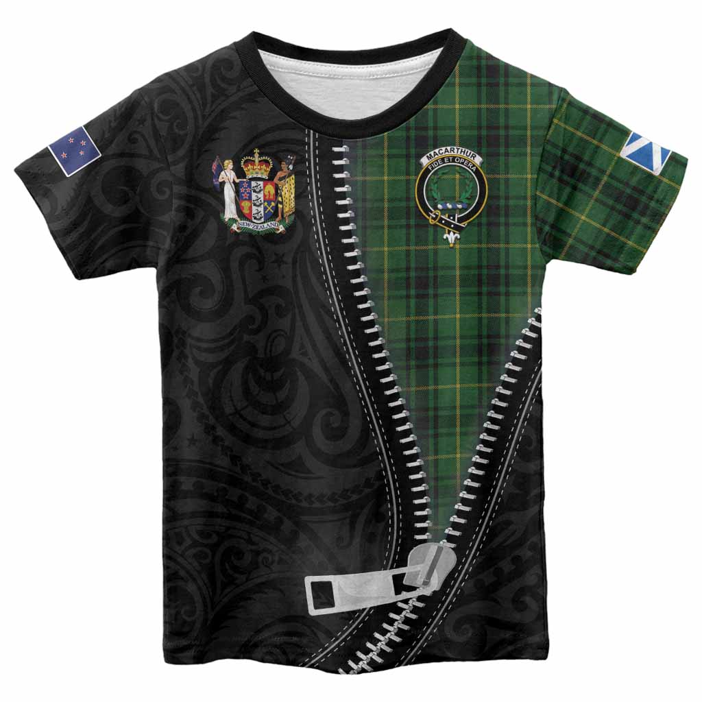 MacArthur (McArthur) Tartan Kid T-shirt New Zealand Pattern Unique Zipper Stylized