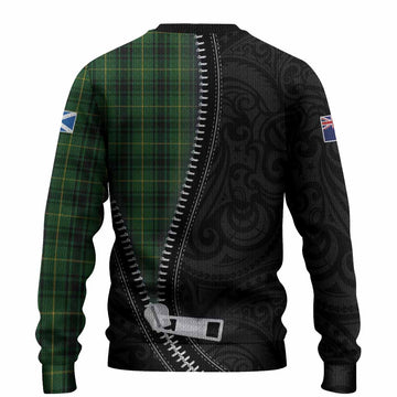 MacArthur (McArthur) Tartan Knitted Sweater New Zealand Pattern Unique Zipper Stylized