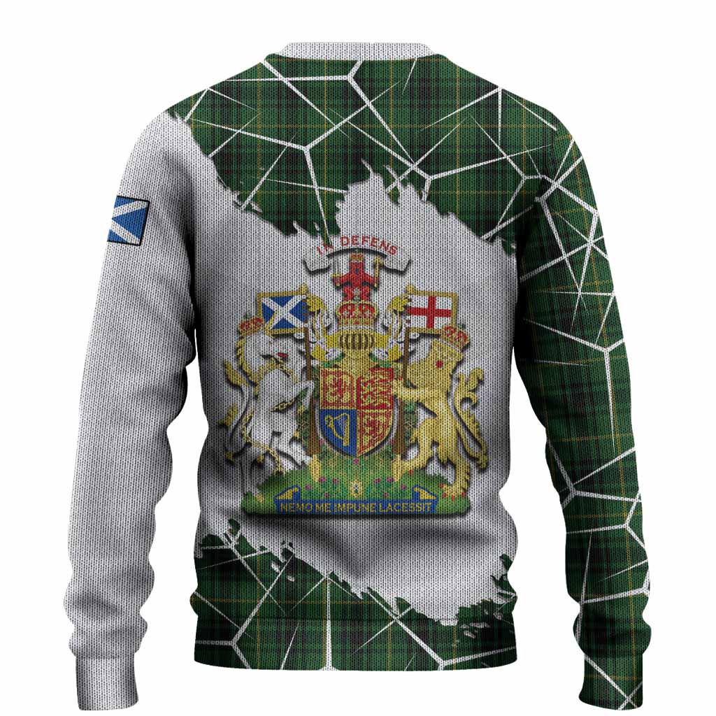MacArthur (McArthur) Tartan Knitted Sweater with Family Crest and Lion Rampant Grunge Style