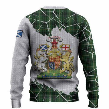 MacArthur (McArthur) Tartan Knitted Sweater with Family Crest and Lion Rampant Grunge Style