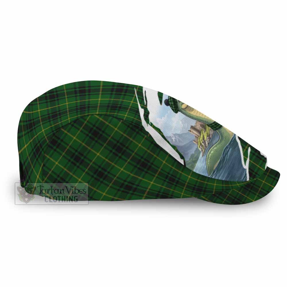 MacArthur (McArthur) Tartan Loch Ness Monster Scottish Heritage Art Flat Cap, Jeff Cap