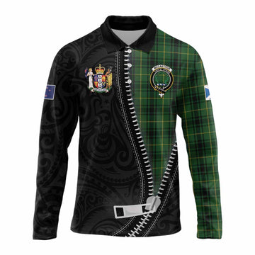 MacArthur (McArthur) Tartan Long Sleeve Polo Shirt New Zealand Pattern Unique Zipper Stylized