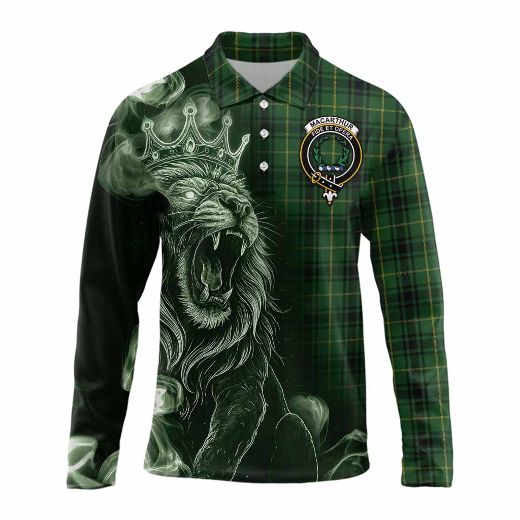 MacArthur (McArthur) Tartan Long Sleeve Polo Shirt Roaring Lion Heritage