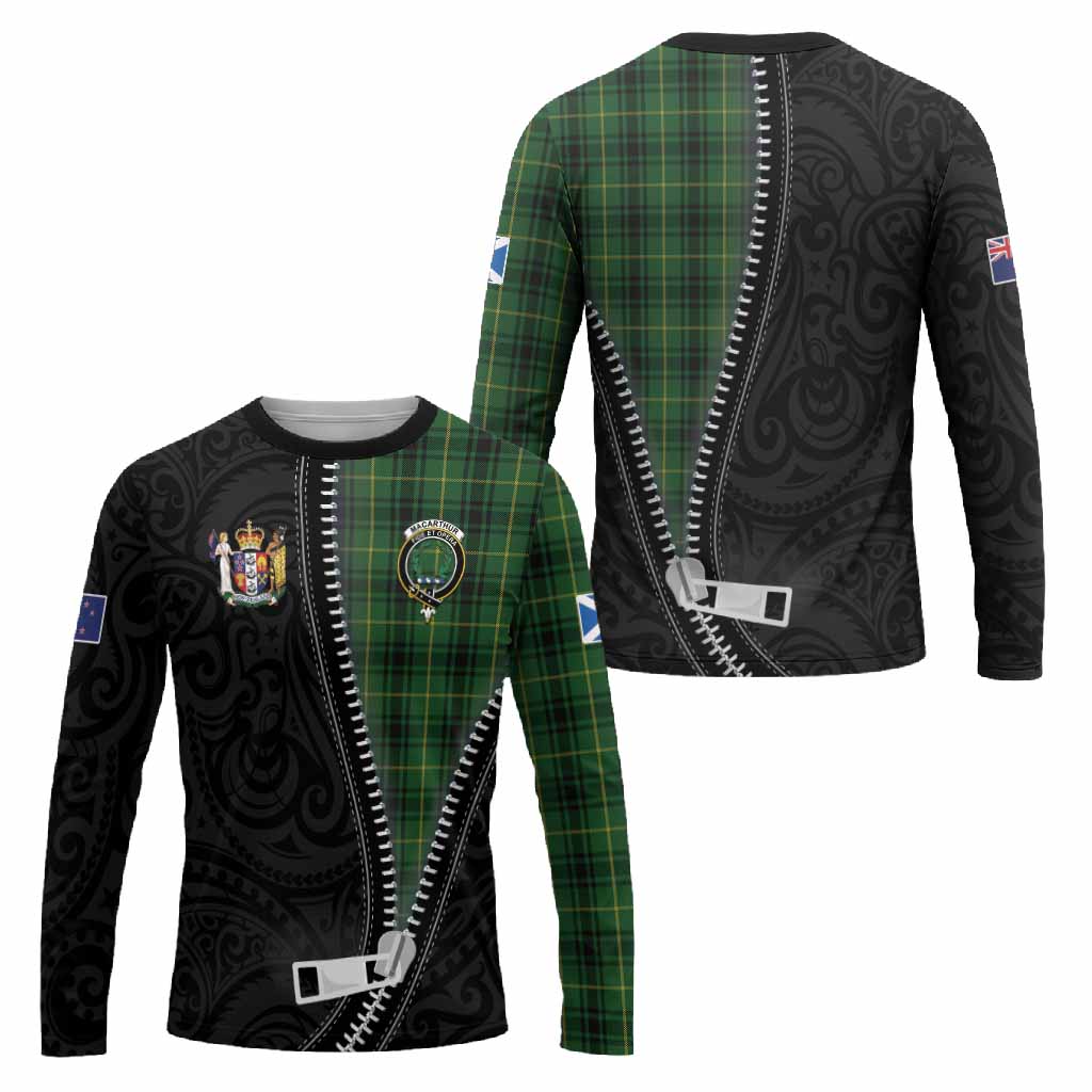 MacArthur (McArthur) Tartan Long Sleeve T-Shirt New Zealand Pattern Unique Zipper Stylized