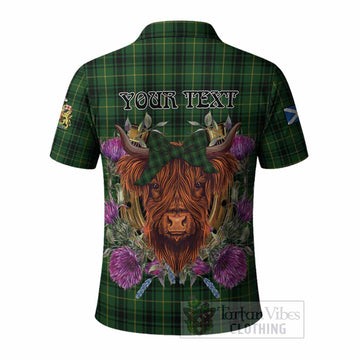 MacArthur (McArthur) Tartan Polo Shirt Scottish Thistle Heilan Coo