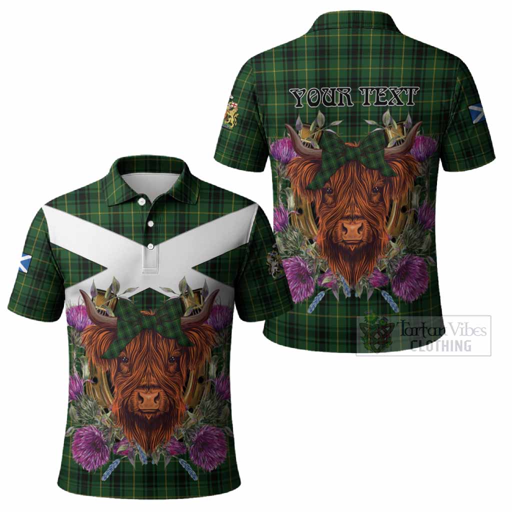 MacArthur (McArthur) Tartan Polo Shirt Scottish Thistle Heilan Coo