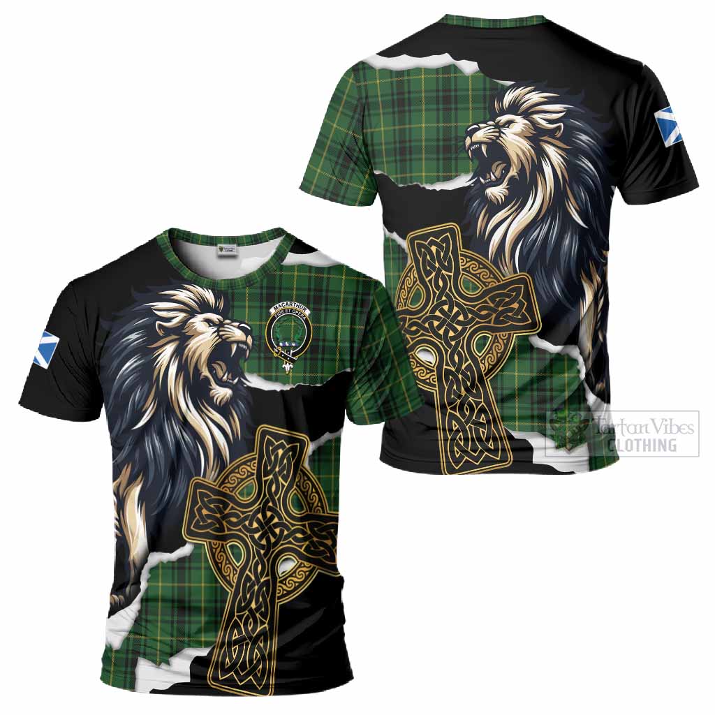 MacArthur (McArthur) Tartan Scottish T-Shirt Lion Celtic Heritage