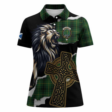 MacArthur (McArthur) Tartan Scottish Women Polo Shirt Lion Celtic Heritage