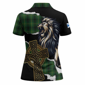 MacArthur (McArthur) Tartan Scottish Women Polo Shirt Lion Celtic Heritage