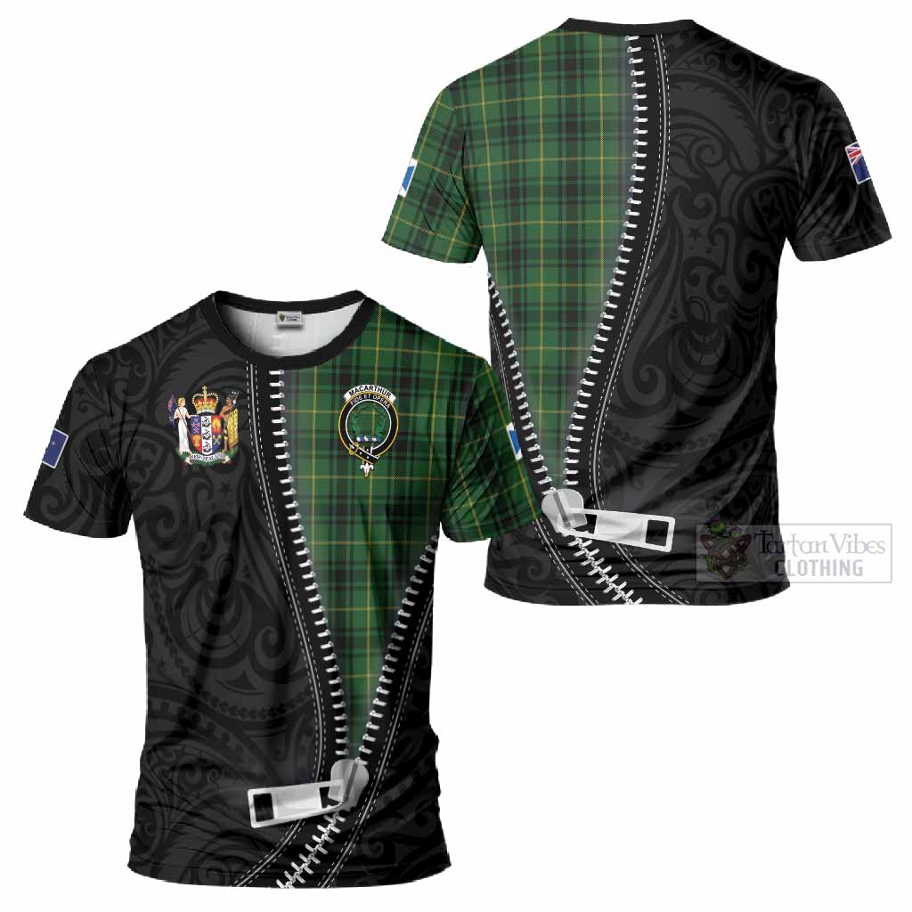 MacArthur (McArthur) Tartan T-Shirt New Zealand Pattern Unique Zipper Stylized