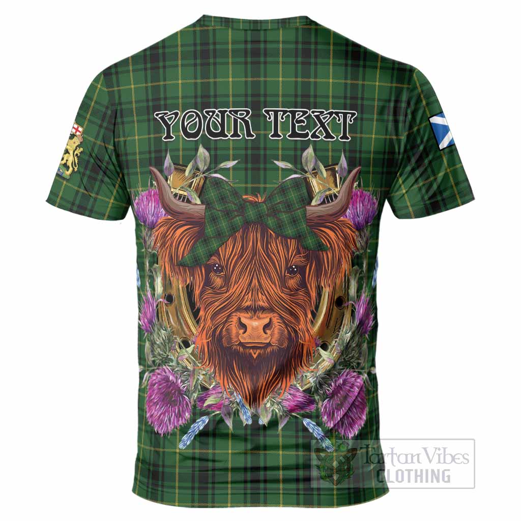 MacArthur (McArthur) Tartan T-Shirt Scottish Thistle Heilan Coo
