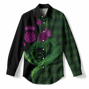 MacArthur (McArthur) Tartan Women Casual Shirt Traditional Scottish Thistle
